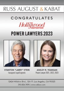 Ashley R. Yeargan Named to The Hollywood Reporter’s 2023 Top 100 Power Lawyers List and Stanton “Larry Stein” Recognized as a Legal Legend by The Hollywood Reporter APRIL 2023