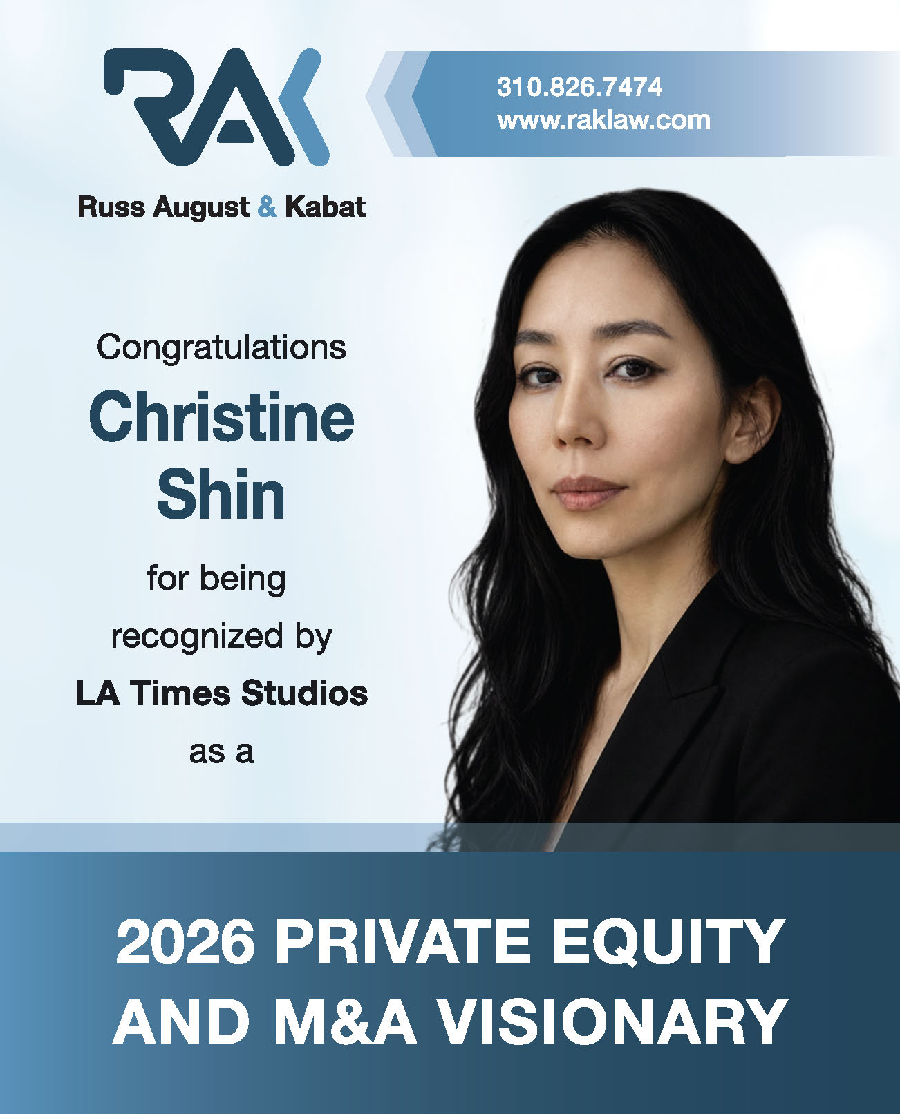 Christine Shin named one of LA Times Studios’ 2026 “M&A Visionaries”