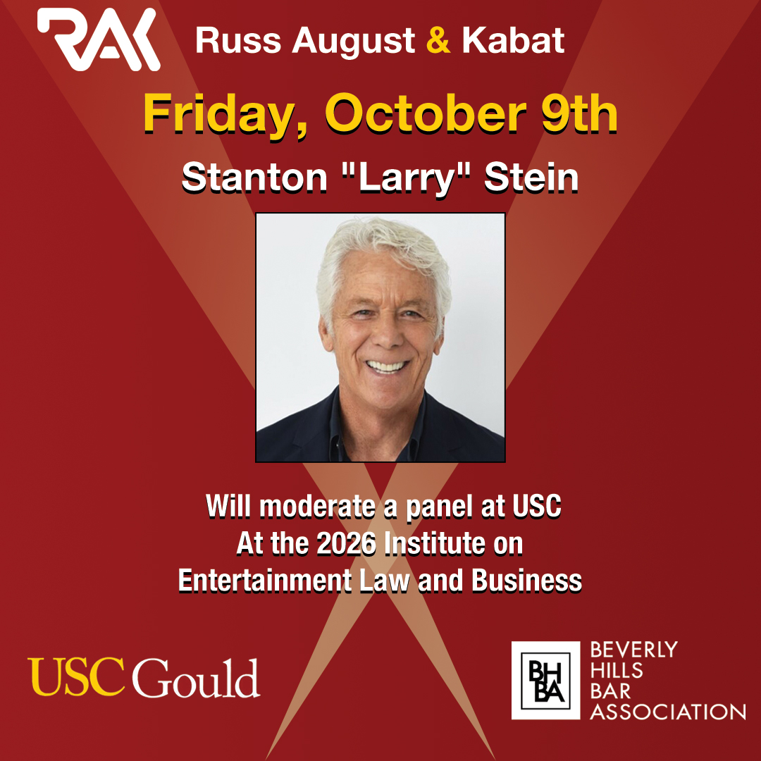 Stanton “Larry” Stein will moderate a panel at the USC 2026 Institute on Entertainment Law and Business